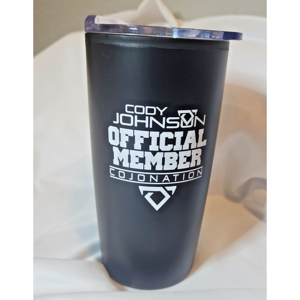 Cody Johnson CoJo Nation Official Member 20 oz Black Tumbler Cup w Lid New